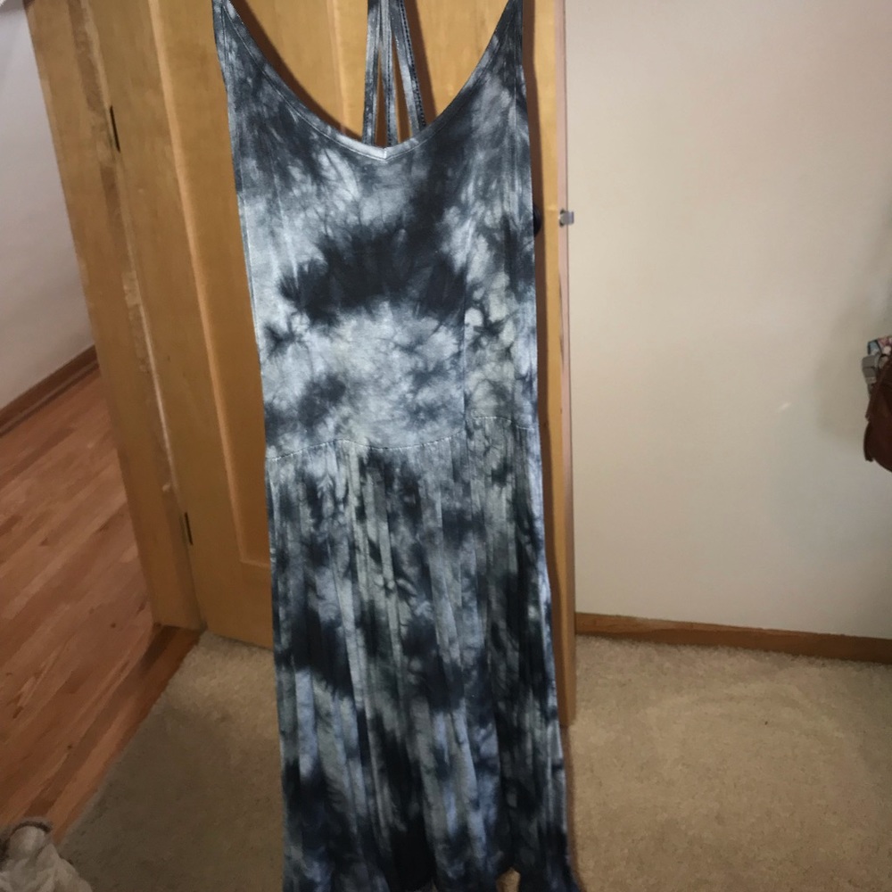 navy tie dye dress